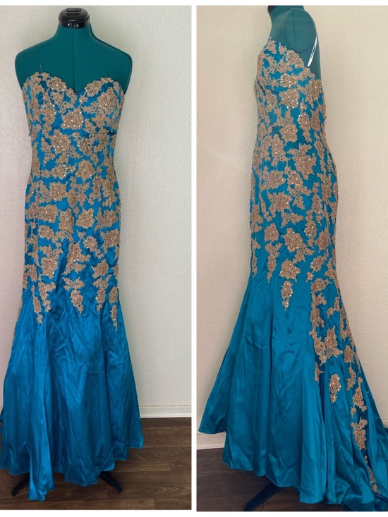 Jovani Dresses & Skirts - **Jovani Sweetheart Turquoise Lace Satin Mermaid Evening Gown 14